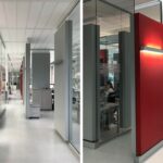 Laborfläche mit besonderem Fokus auf Akustiklösung unter Einhaltung der Labornormen umgesetzt durch b connect