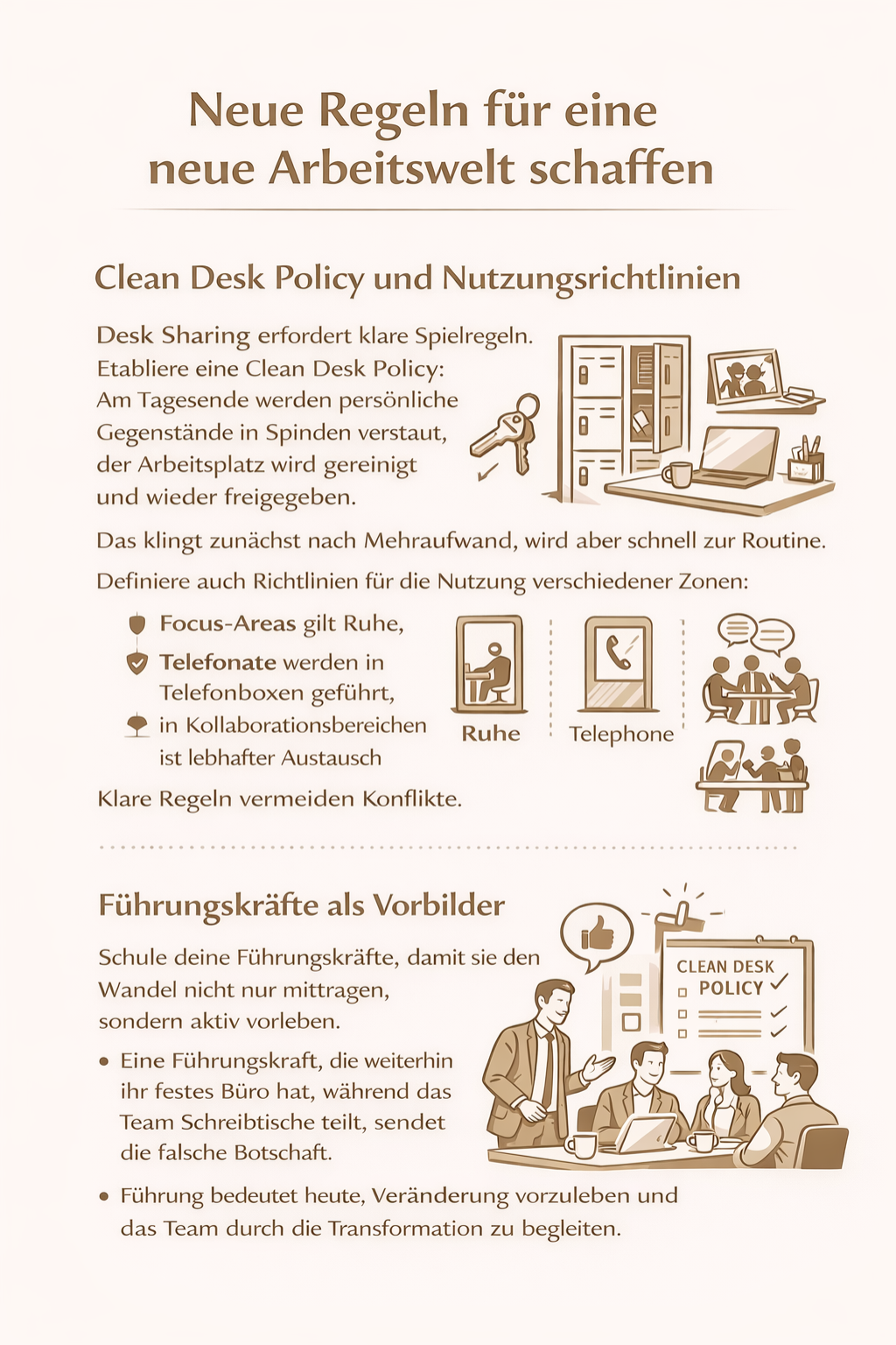 Infografik wie Teams durch Change Management in neue Arbeitswelten begleitet werden
