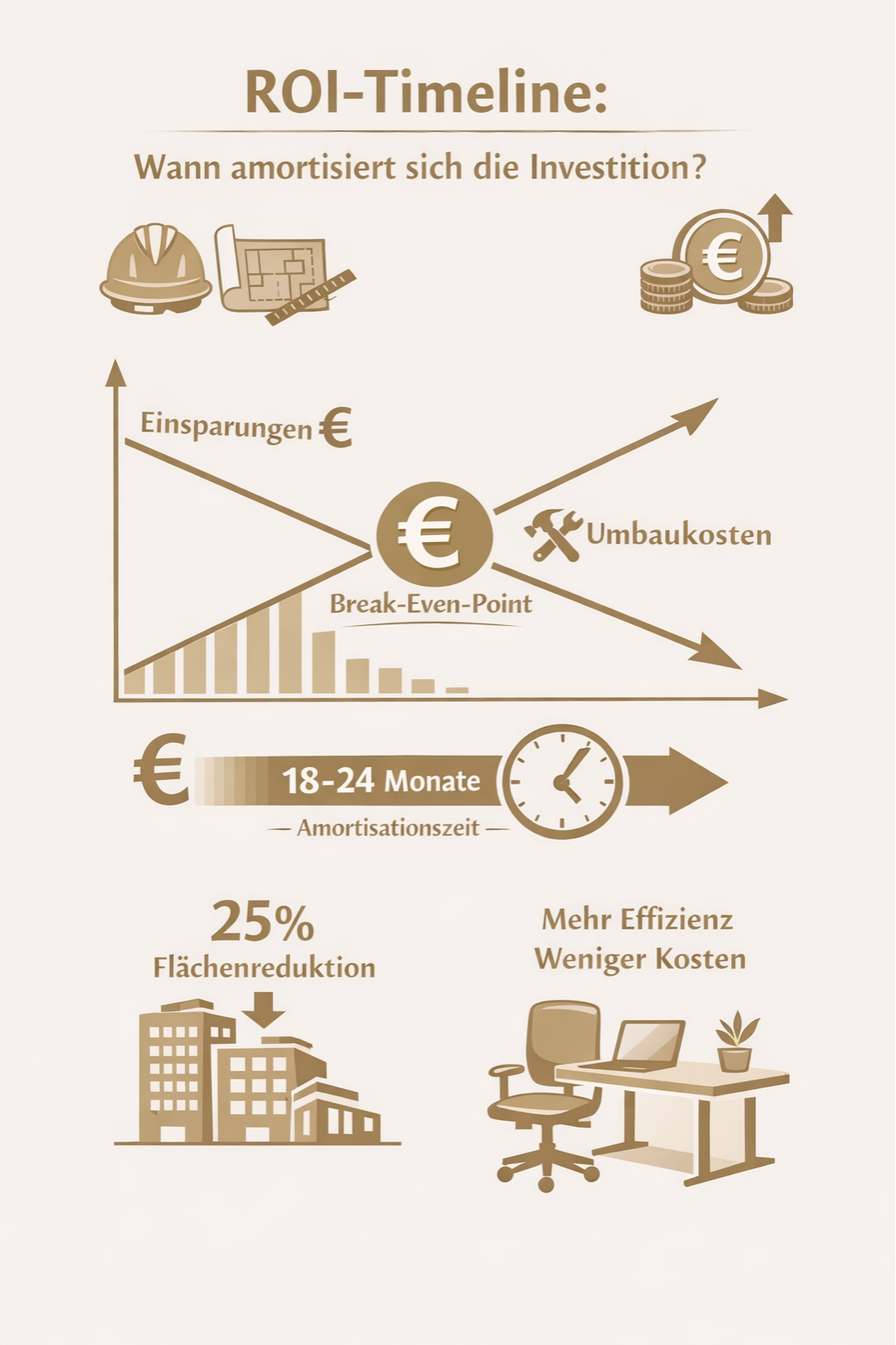 Infografik zum ROI durch Flächenoptimierung von Büroflächen